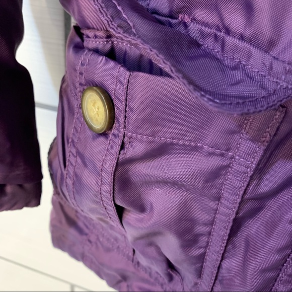 {Lands’ End} Girls Winter Fleece Lined Down Alt Coat/Parka Purple size Medium - Picture 15 of 16